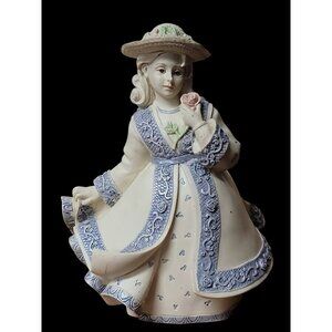 Sarahs Angel's Resin Figurine Leann 2002 Mind Spring 30431 Blue White Dress 5.5"